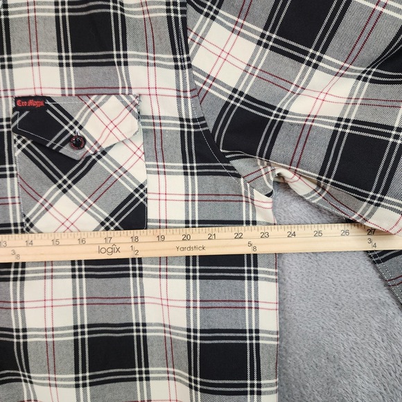 Dixxon Flannel Co Cro-Mags Alpha Omega Shirt Mens Large Black White Red Plaid - Picture 4 of 12